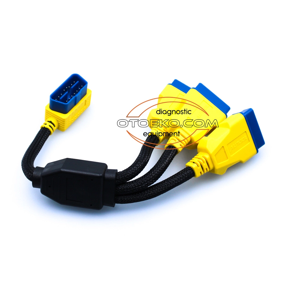 كابل قسام وتمديد AUTOOL OBD2 ثلاثي المخرج بطول 35 سم (1 ذكر → 3 أنثى)